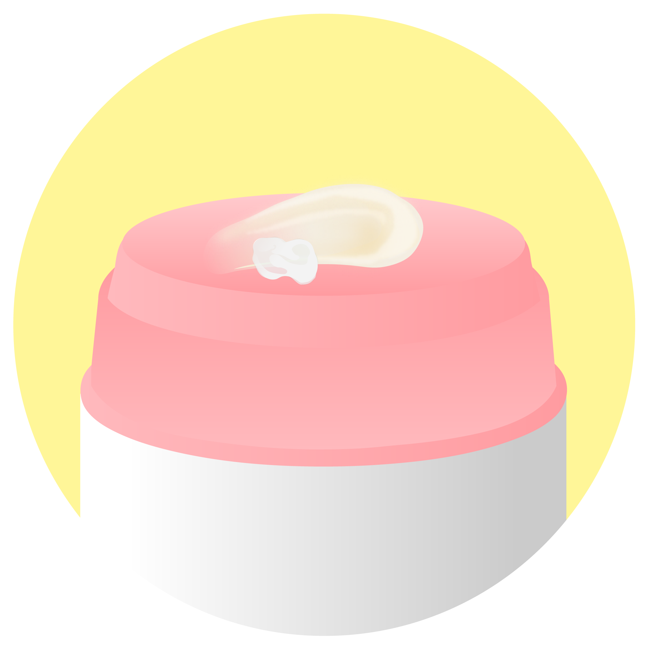 Illustration of Bora Barrier cream with a pump of cream on top with aother component that you can put into a skin care smoothie.